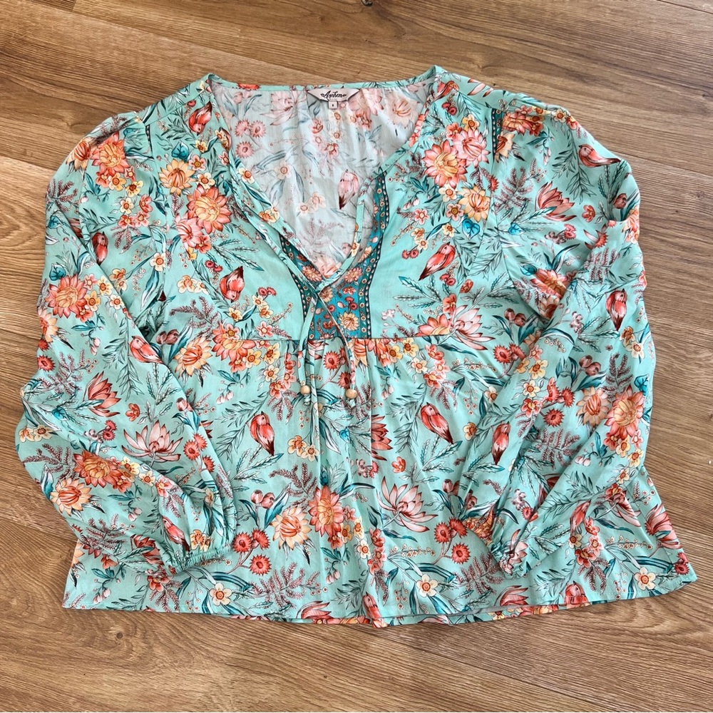 Arnhem Women’s 2 piece Flora Teal Skirt Set AUS Size 8 US Size 4Great Condition - Picture 2 of 13